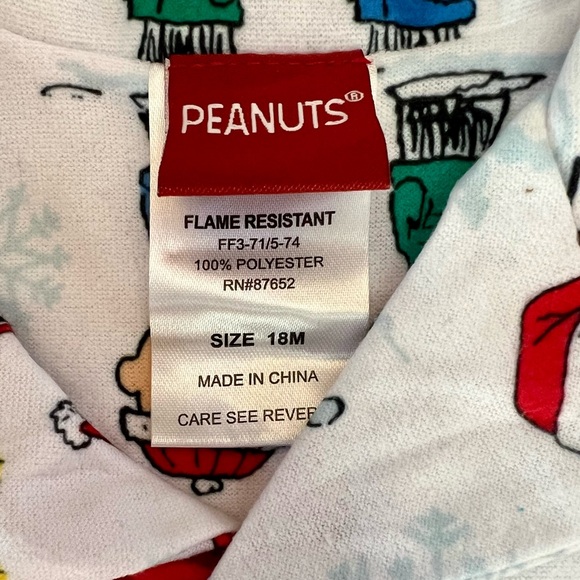FINAL SALE! NWT Peanuts 2-Piece Baby/Toddler Sleep Set, Size 18M! - Picture 5 of 6